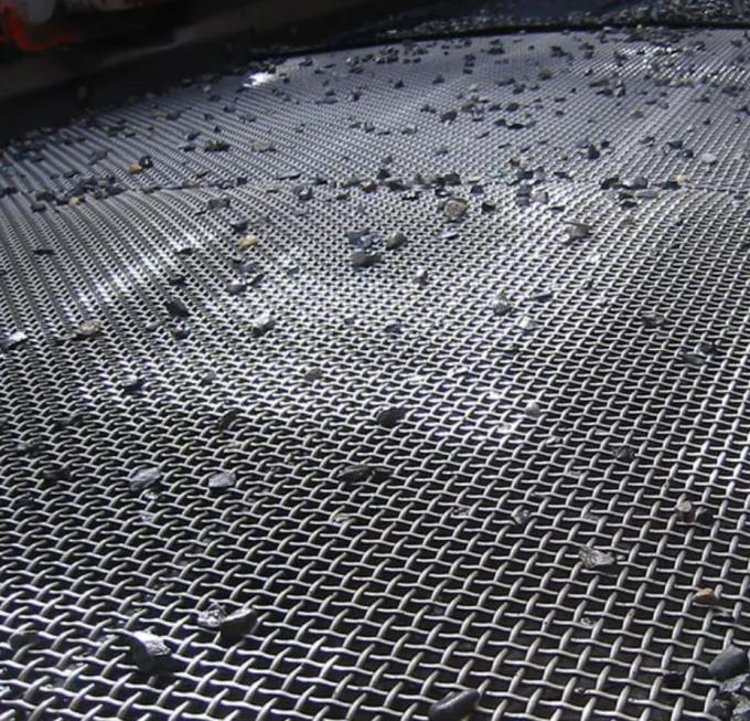 Μαύρο υφασμένο συντρίμμιο δονητικό πλέγμα πλέγματος πλέγματος rock shaker υψηλού άνθρακα χάλυβα 65 μαγγάνιο 0